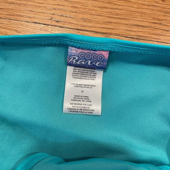 Coco Rave Teal Peek-a-Boo Hip Bikini Bottoms - Size M - Picture 3 of 3
